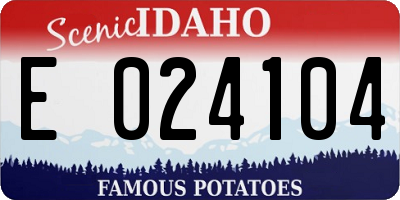 ID license plate E024104