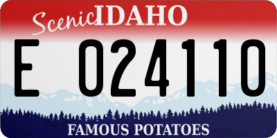 ID license plate E024110