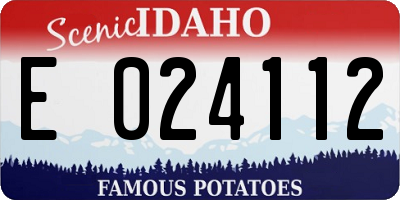 ID license plate E024112