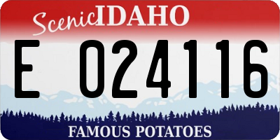 ID license plate E024116
