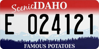 ID license plate E024121