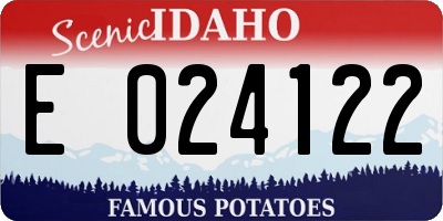 ID license plate E024122
