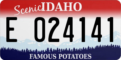 ID license plate E024141