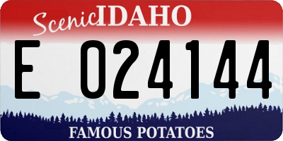 ID license plate E024144