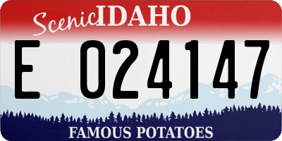 ID license plate E024147