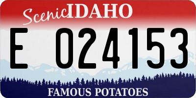 ID license plate E024153