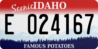 ID license plate E024167