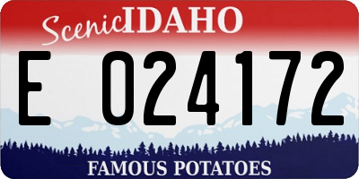 ID license plate E024172