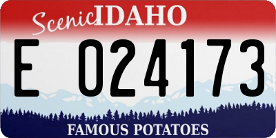ID license plate E024173