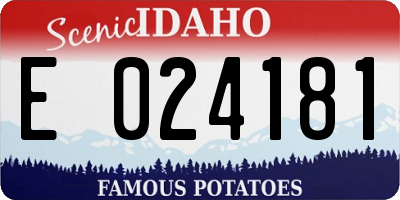ID license plate E024181