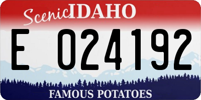 ID license plate E024192