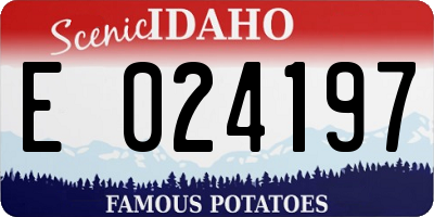 ID license plate E024197