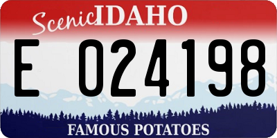 ID license plate E024198