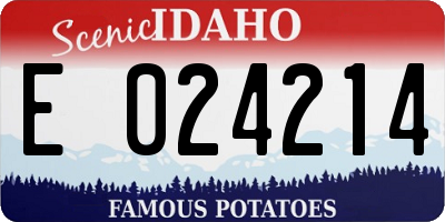 ID license plate E024214