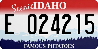 ID license plate E024215