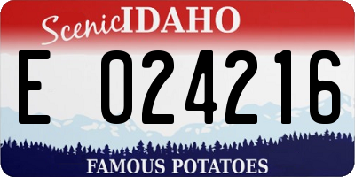 ID license plate E024216
