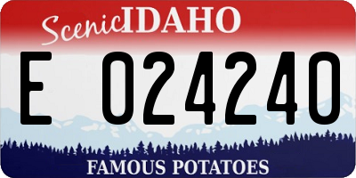ID license plate E024240