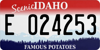 ID license plate E024253