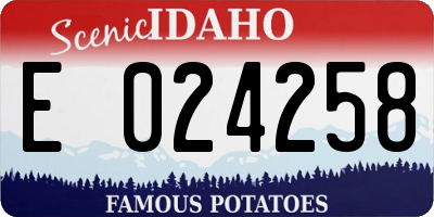 ID license plate E024258