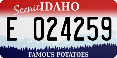 ID license plate E024259