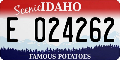 ID license plate E024262
