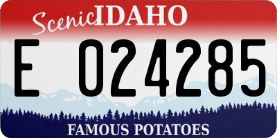 ID license plate E024285