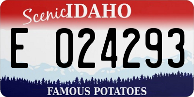 ID license plate E024293