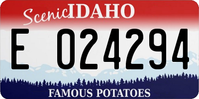 ID license plate E024294
