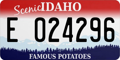 ID license plate E024296