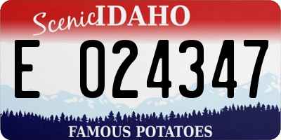 ID license plate E024347