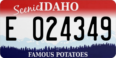 ID license plate E024349