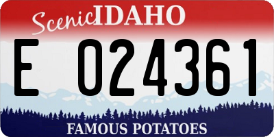 ID license plate E024361