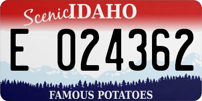 ID license plate E024362