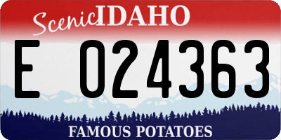 ID license plate E024363