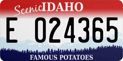 ID license plate E024365