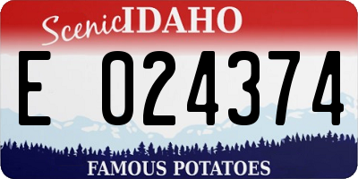 ID license plate E024374