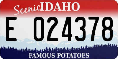 ID license plate E024378