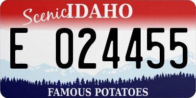 ID license plate E024455