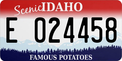 ID license plate E024458
