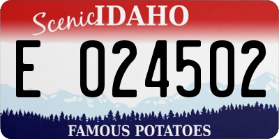 ID license plate E024502
