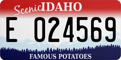 ID license plate E024569