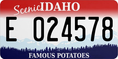 ID license plate E024578
