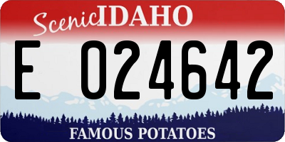 ID license plate E024642