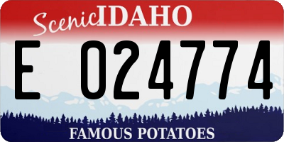 ID license plate E024774