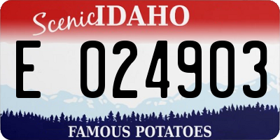 ID license plate E024903