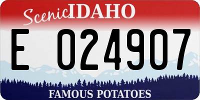 ID license plate E024907