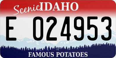 ID license plate E024953