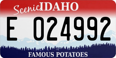 ID license plate E024992