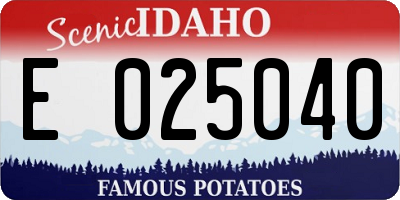 ID license plate E025040