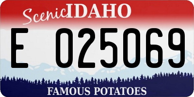ID license plate E025069